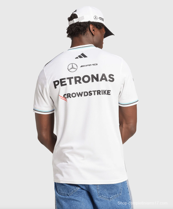 2026 F1 Mercedes-AMG Petronas F1 Team White with Teal and Black Trim Jersey