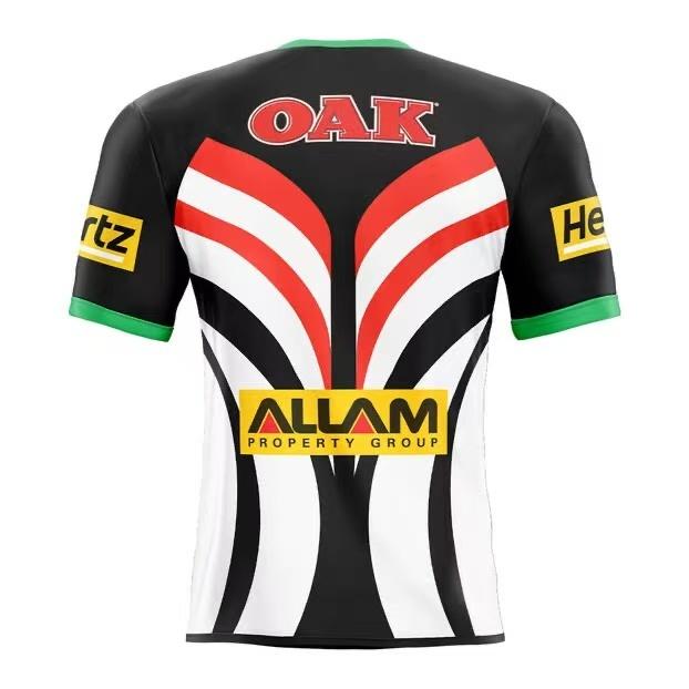 25/26 South Sydney Rabbitohs White with Red, Green and Black Abstract Stripes Jersey