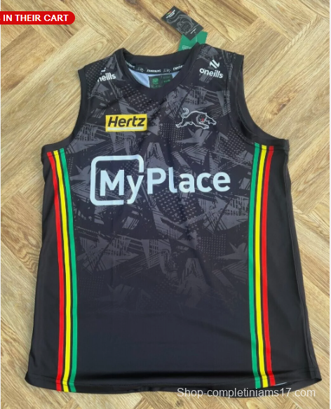 24/25 Penrith Panthers Black with Indigenous Design Singlet