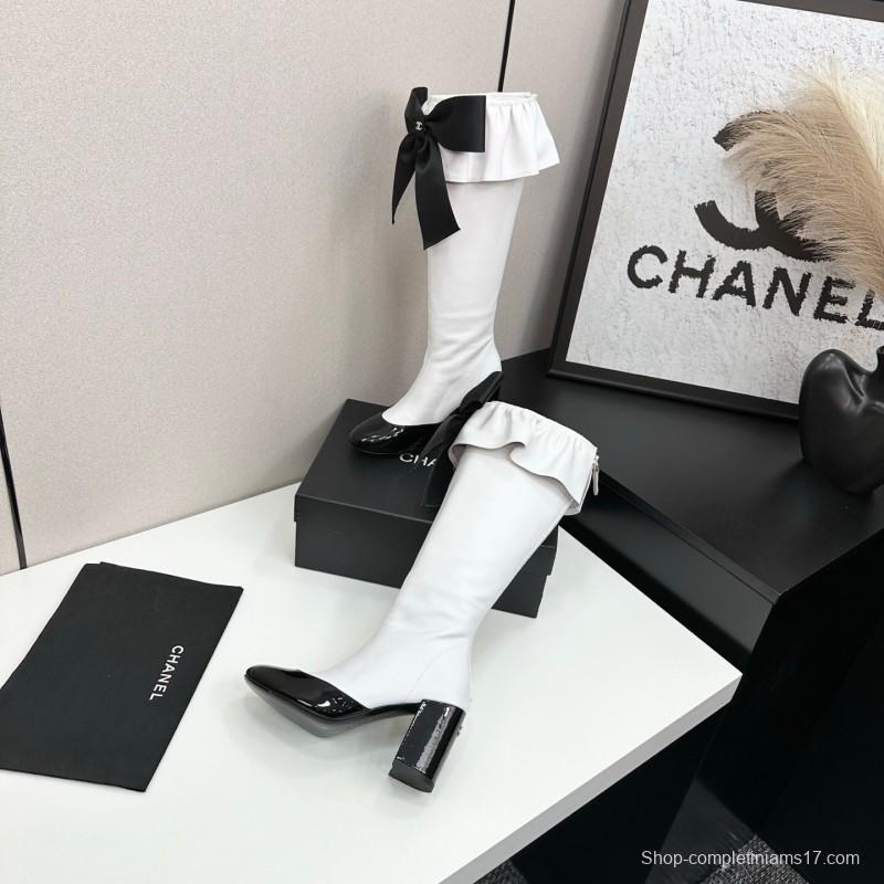 Chanel 2025/SS Bow Detail Block Heel Boots - LY00600