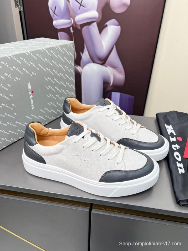 Kiton Spring Summer 2025 Lace-Up Old Money Casual Men's Shoes - KFY00320