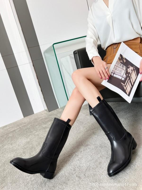 Adidas 2025 SS Western Suede Patchwork Slip-On Riding Boots - LY00350