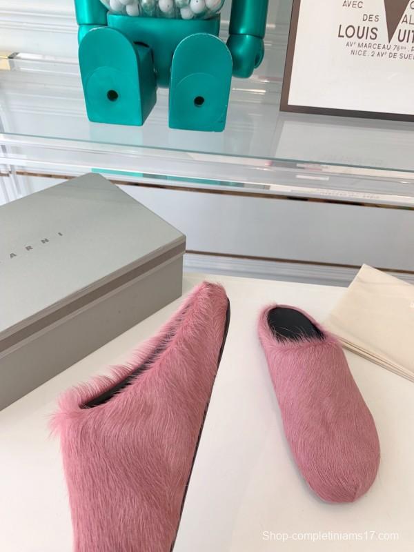 Marni 2025/SS Mule Shoes with Pony Hair - LY00