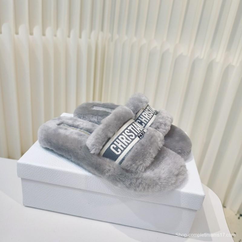 Dior Metal Buckle Wool Slippers Collection - LY00280