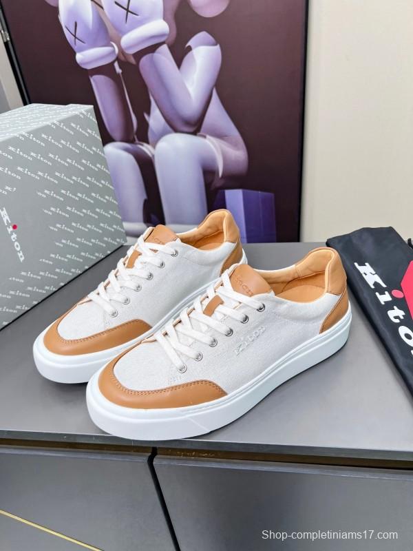 Kiton 2025 SS Tie-Detail Old Money Style Casual Men's Shoes - KFY00320