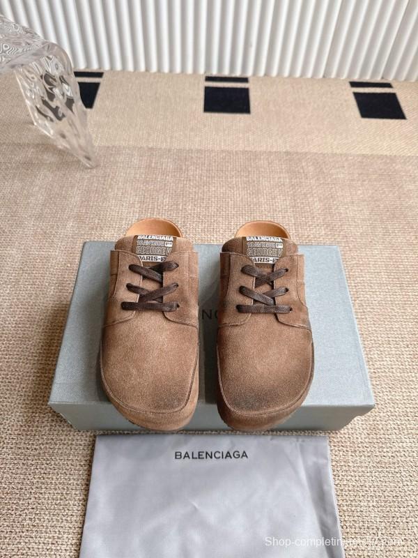 Balenciaga x Birkenstock Boston Closed-Toe Soft Footbed Platform Sandals - AS00260