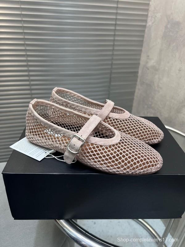 ALAIA 2025 Spring Summer Collection New Color Net Flat Sandals - KFY00270