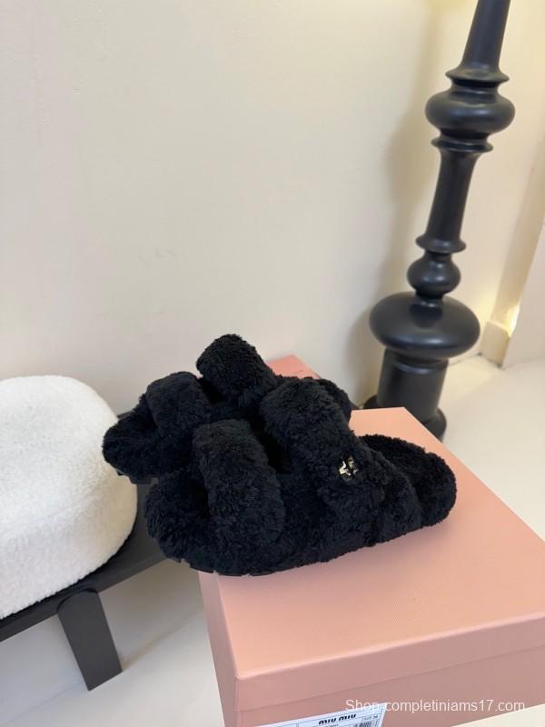 MiuMiu 2025/SS Fur Slides - KFY00310