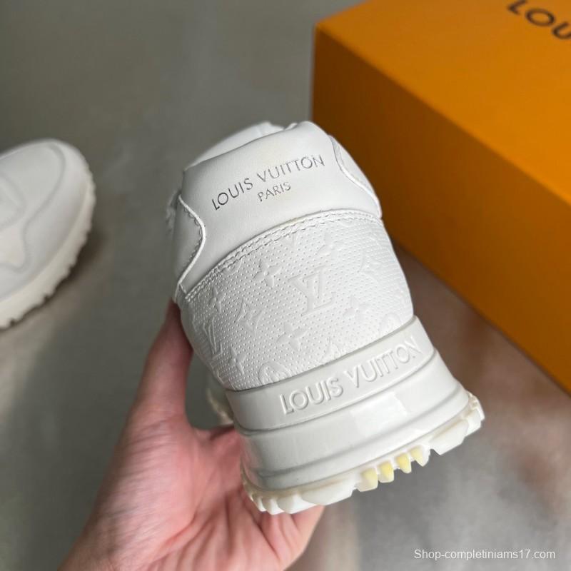 Louis Vuitton Run Away Leather Round Toe Lace-Up Low Top Casual Shoes - YC