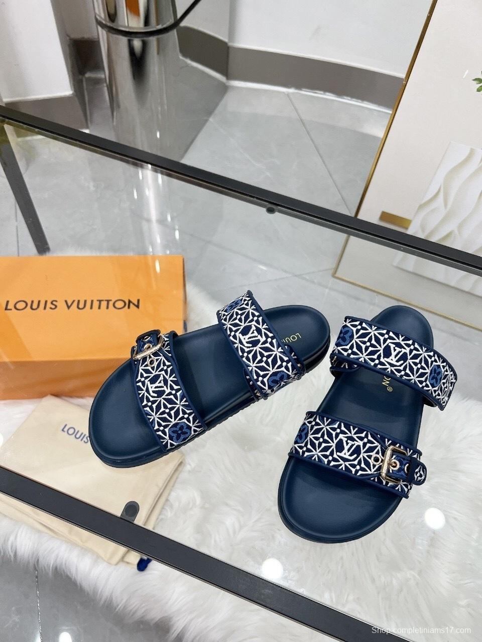 Louis Vuitton Spring/Summer 2025 New Slippers with Embroidered Design and 4cm Platform - LY00250