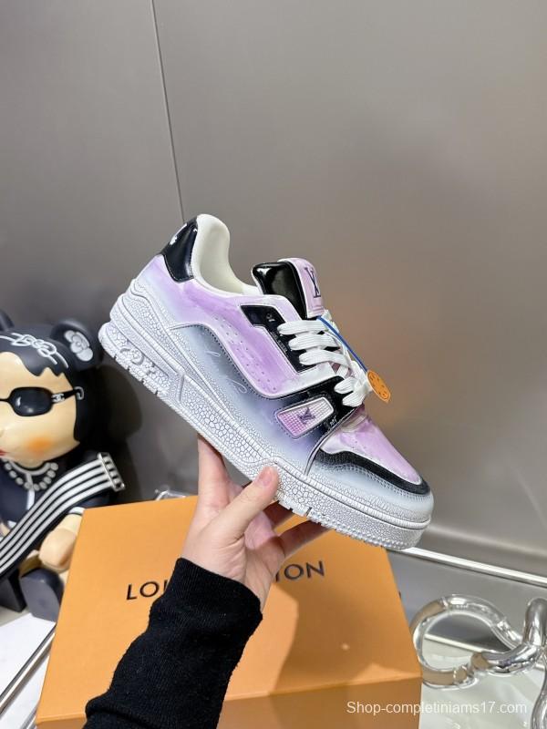 Louis Vuitton Trainer Basketball Series Cracked Ice Glue Process Sneakers - LY00490