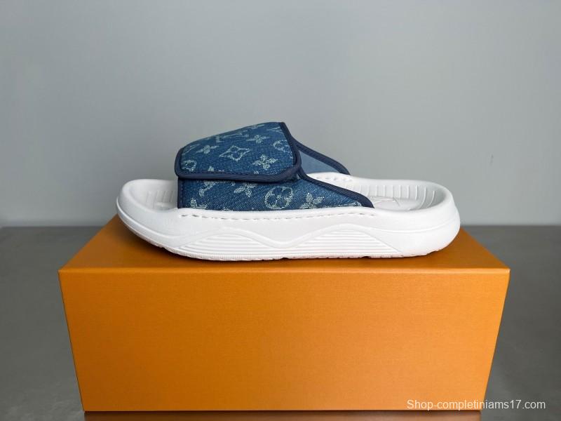 Louis Vuitton Miami Mule Slip-On Sandals with Hook-and-Loop Fastener - YC