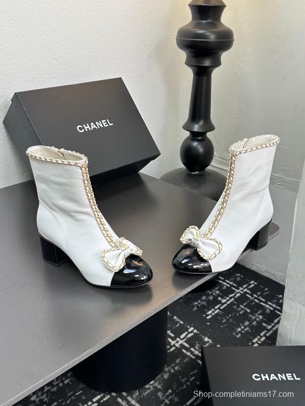Chanel 2025/SS Bow Chain Stiletto Ankle Boots - LY00370