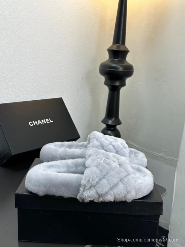 Chanel 2025 Spring/Summer Luxury Wool Slippers - LY00250