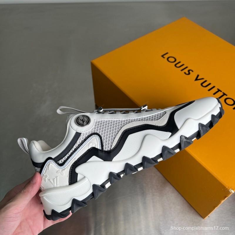 LV RUSH Calfskin Metal LV Circle Accessory Slip-Resistant Low-Top Casual Lifestyle Shoes - YC