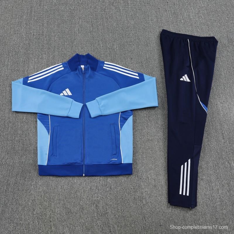 2025 Adidas Colorful Blue Full Zipper Jacket+Long Pants