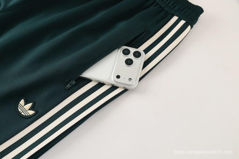 25/26  Juventus Retro Dark Green  Full zipper Jacket Tracksuit+ long pants