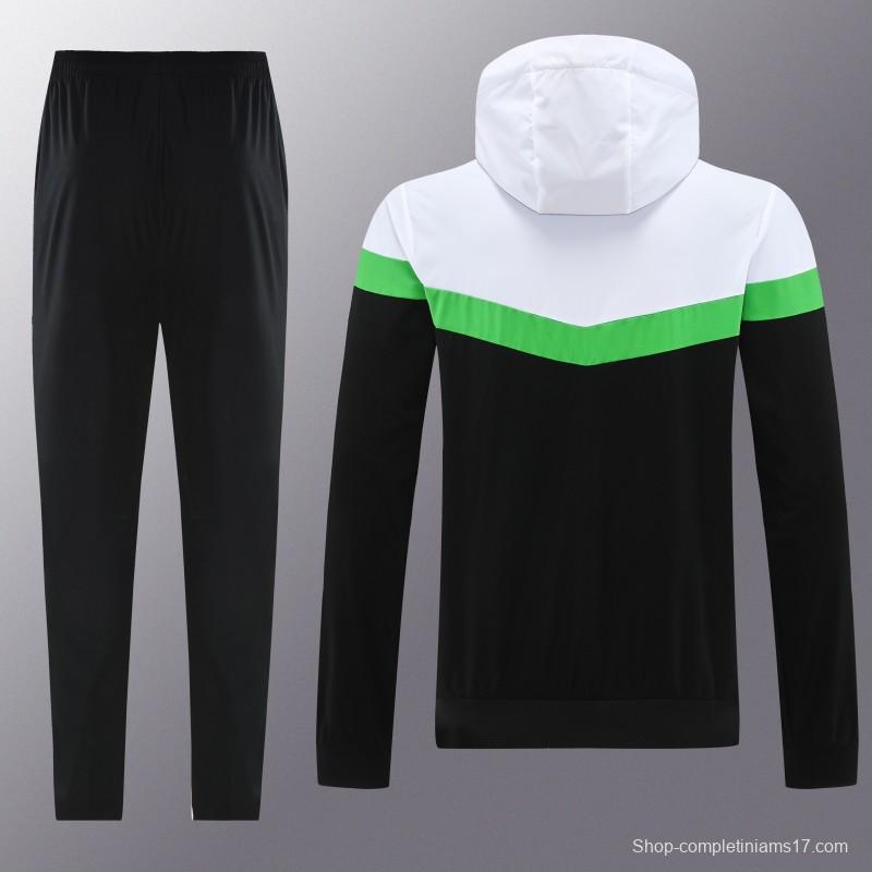 25/26 Real Betis White Black Green  Full zipper Jacket Tracksuit+ long pants