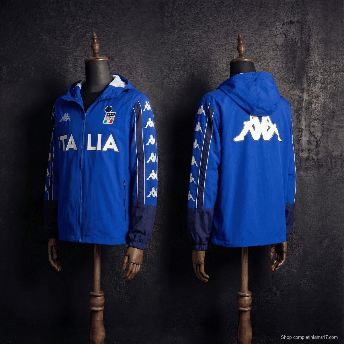 1998 Vintage Style Italy Blue Jacket Windbreaker