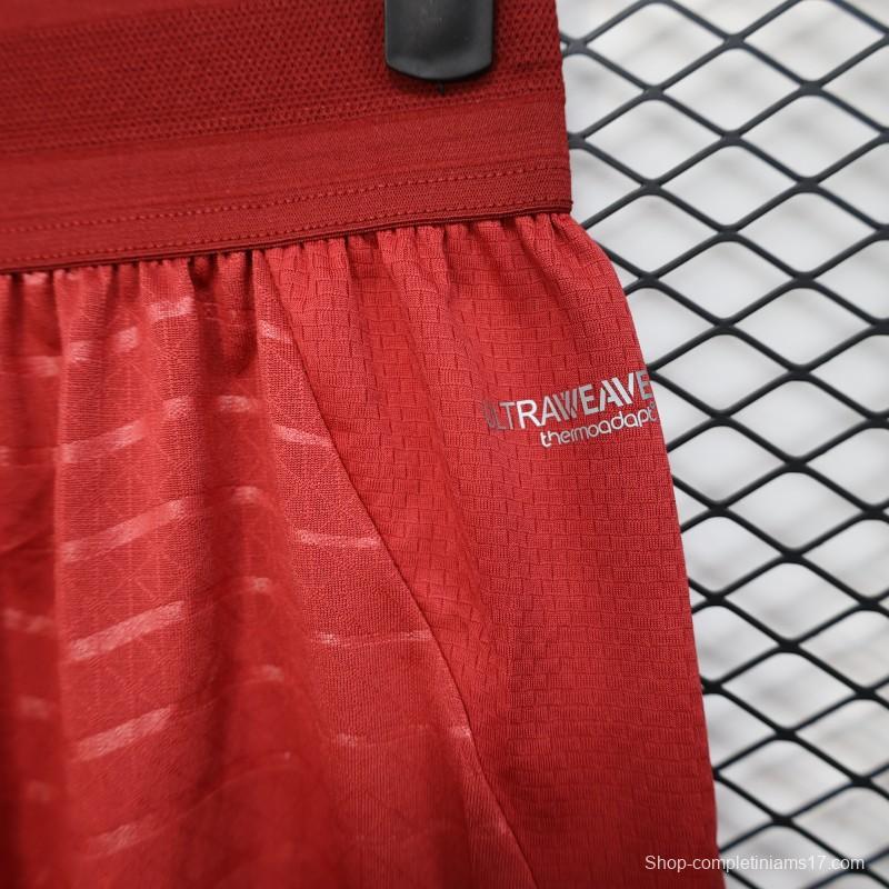 2026 Player Version Portugal Red with Wave Pattern Shorts