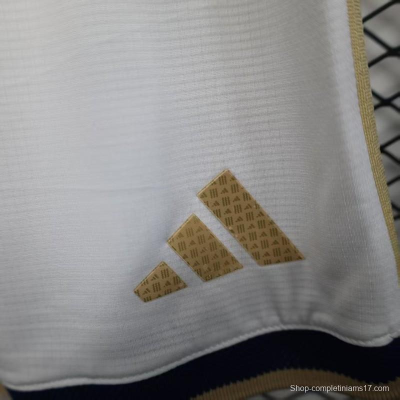 2026 Player Version  Italy Home White with Gold Stripes Shorts