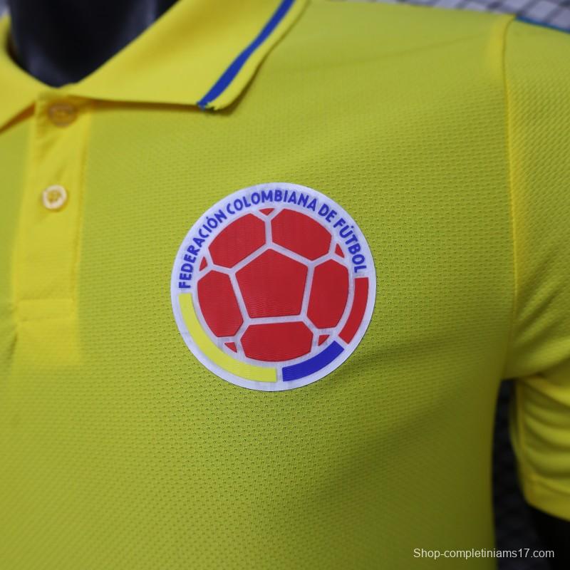 Player Version 2026 Colombia Yellow POLO Jersey