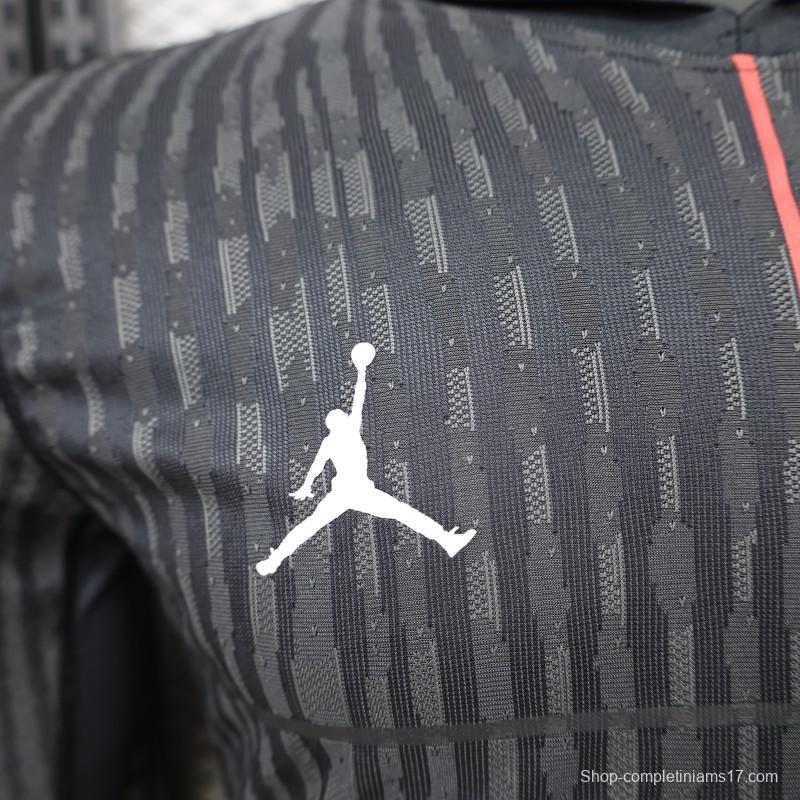 Player Version PSG 25/26 Paris Saint-Germain Black with Grey  Long Sleeve Jersey