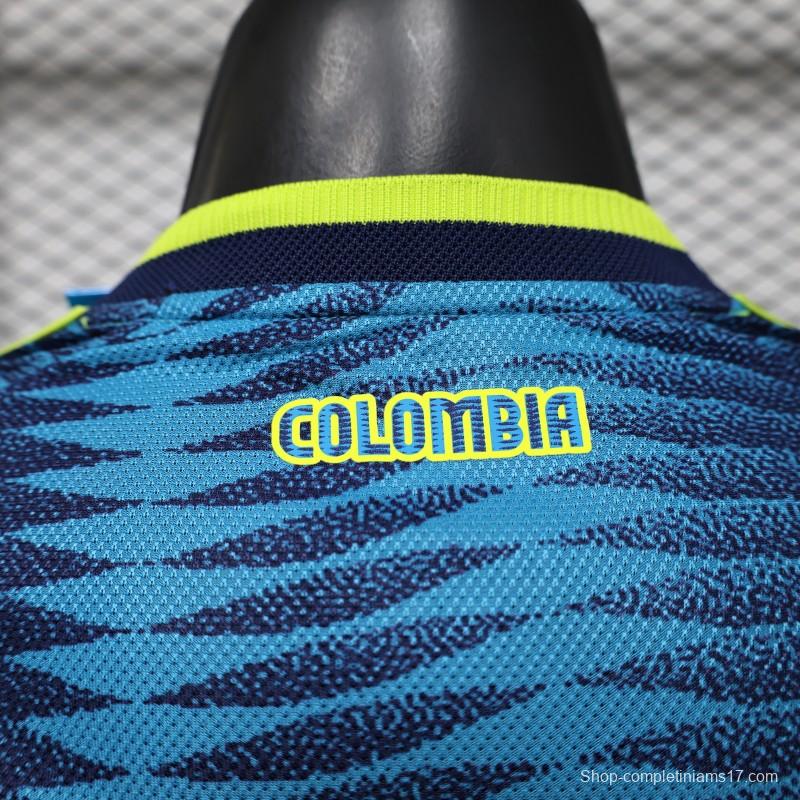 2026 Player Version Colombia Blue with Wavy Zigzag Pattern Jersey