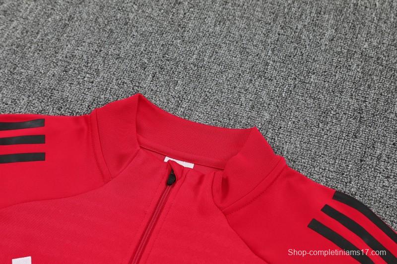 25/26 Riverbed Red Half Zipper Jacket Tracksuit + Black Long Pants
