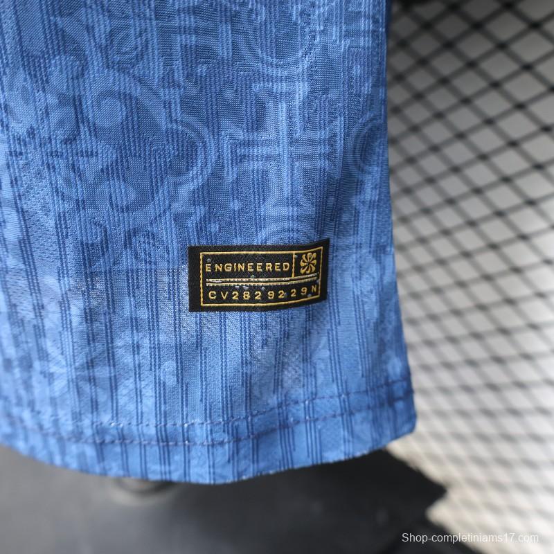 Player Version 2027 Portugal Away Blue with Jacquard Pattern Jersey