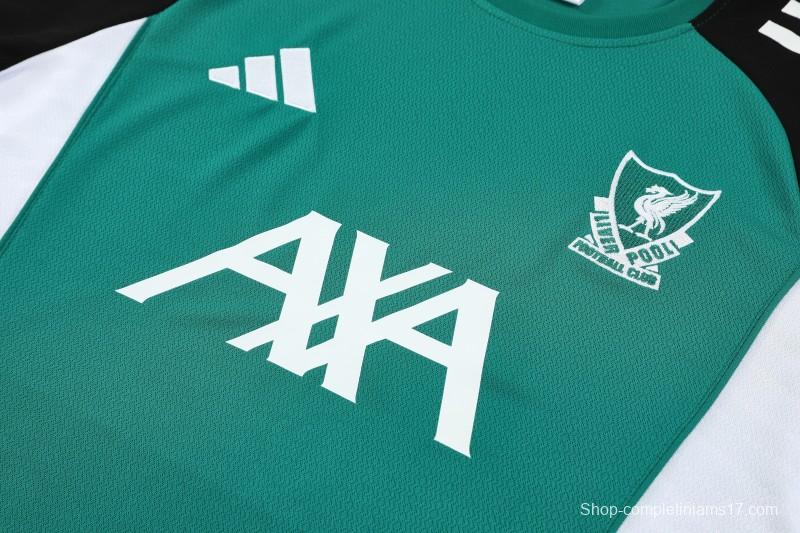 26/27 Liverpool Green & Black Short Sleeve+ Black Soccer Shorts