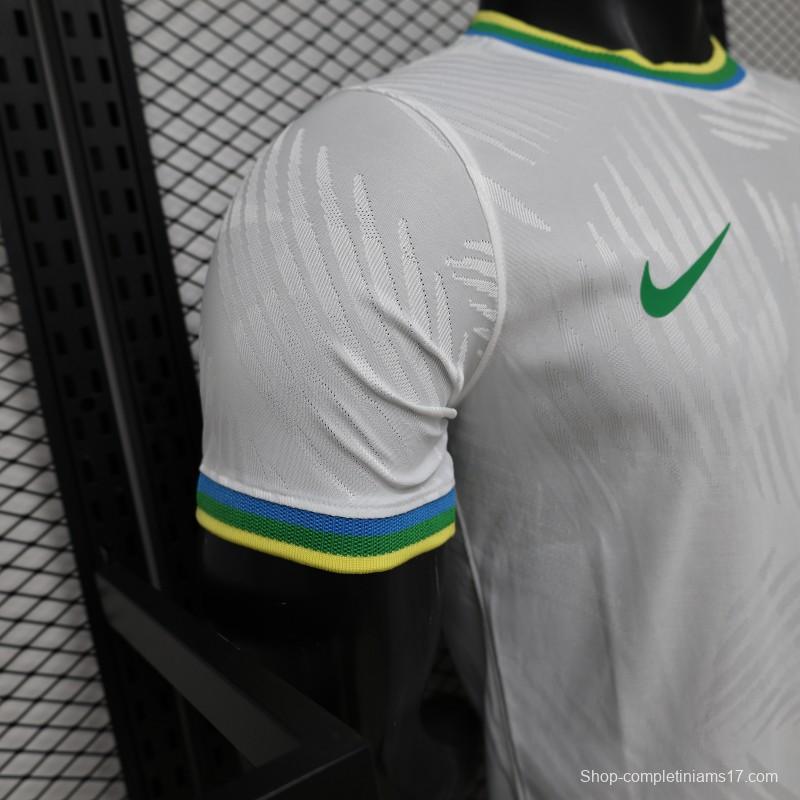 Player Version 2026 Brazil White with Palm Leaf Pattern Special Edition Jersey