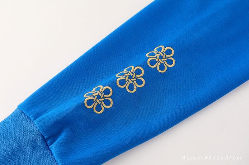 26/27 Real Madrid Royal Blue Pullover Hooded Tracksuit + Long Pants