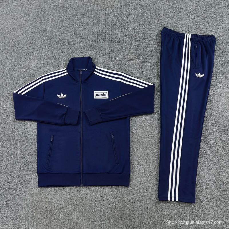 2026 Adidas Navy Blue Full Zipper Jacket + Long Pants