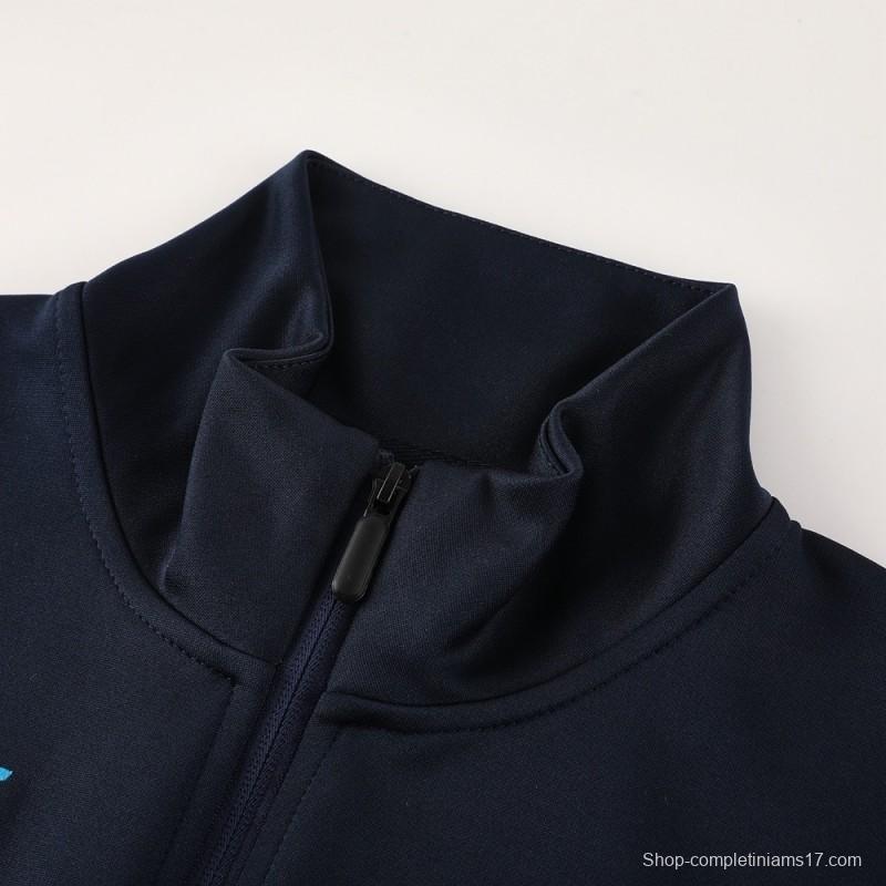 26/27 Napoli Navy Blue  Full Zipper Jacket Tracksuit + Long Pants