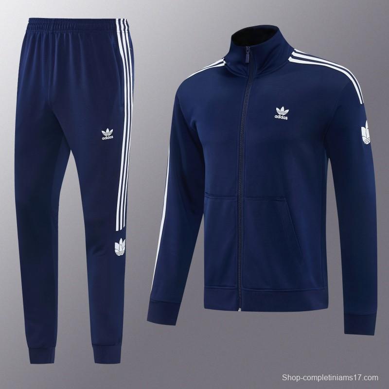 2026 Adidas Navy Blue Full Zipper Jacket + Long Pants