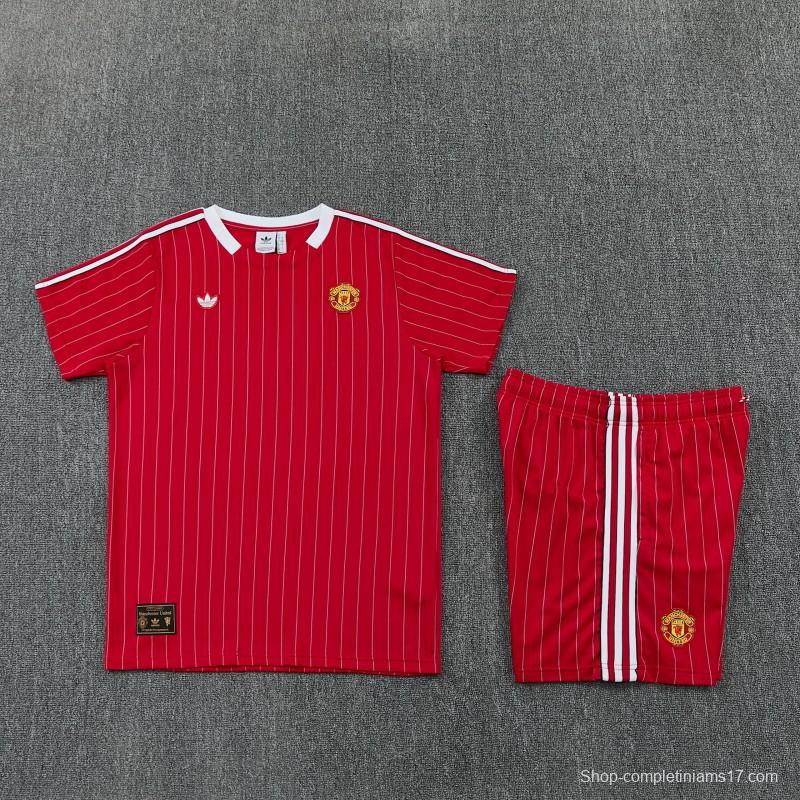26/27  Manchester United Red Short Sleeve+Soccer Shorts