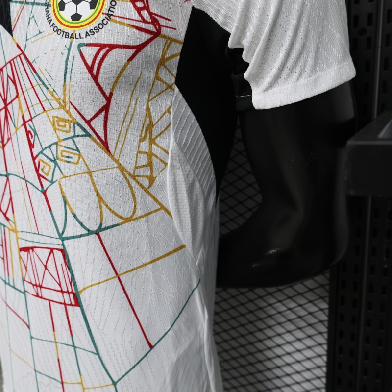 Player Version 2026 Ghana White with Multicolor Pattern Special Edition Jersey
