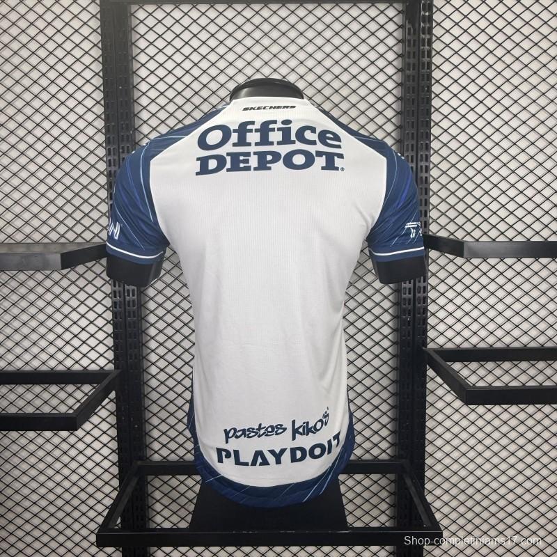 Player Version 25/26 CF Pachuca White & Blue Vertical Stripes Home Jersey
