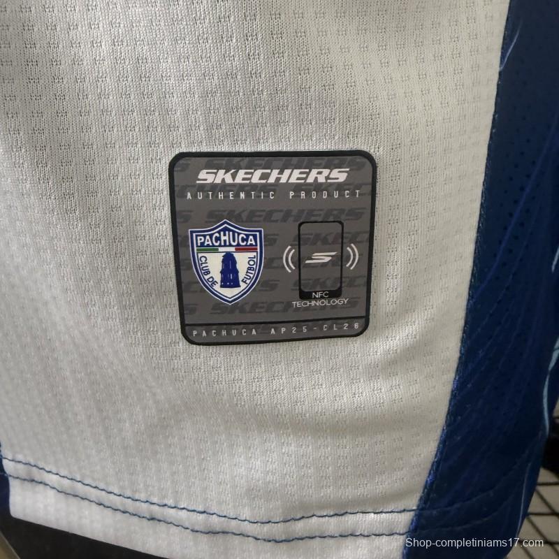 Player Version 25/26 CF Pachuca White & Blue Vertical Stripes Home Jersey