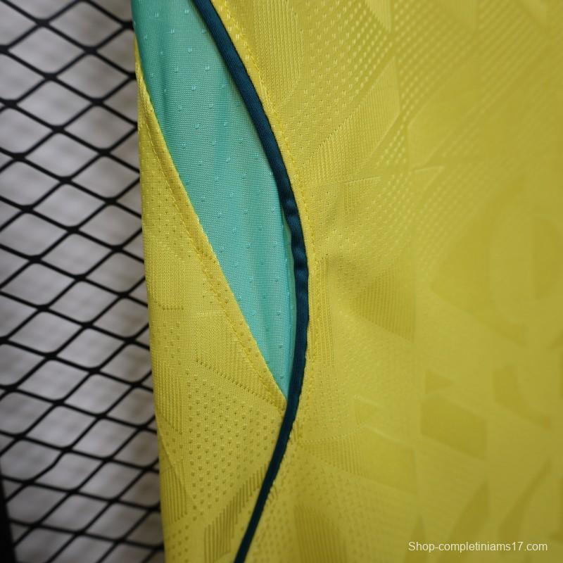 Player Version Women 2026  Brazil Yellow with Green Home Jersey