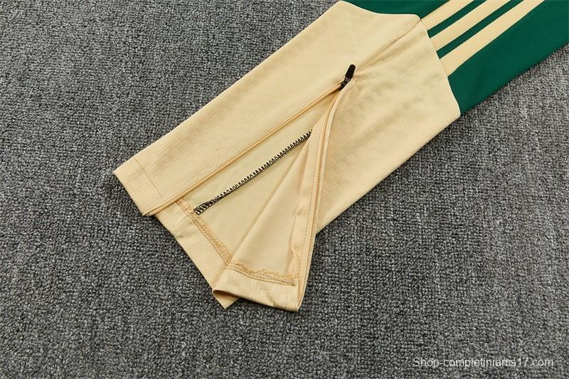 2026 Real Madrid Dark Green Camouflage  Half Zipper Jacket Tracksuit + Long Pants (Adidas)