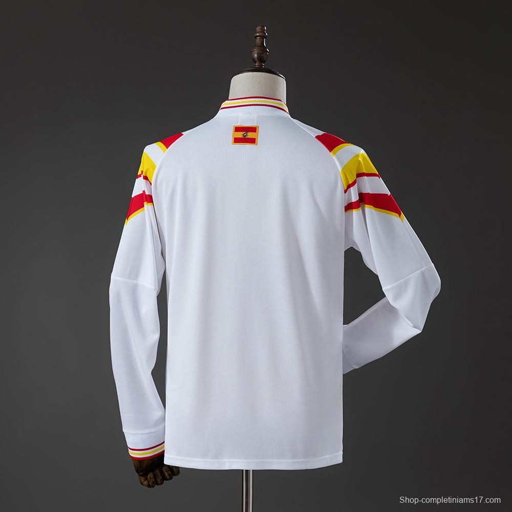 Retro Spain 1996  Away Retro Long Sleeve Jersey