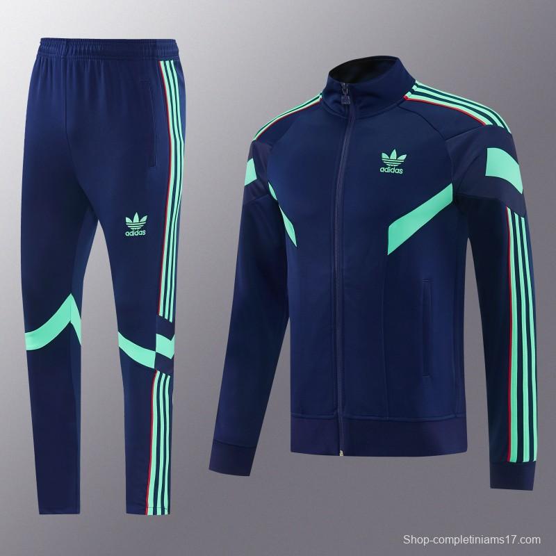 2026/27 Adidas Originals Navy Blue Full Zipper Jacket Tracksuit + Long Pants