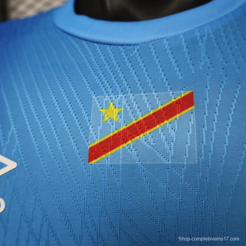 Player Version 26/27 DR Congo  Sky Blue & Red  Home Jersey