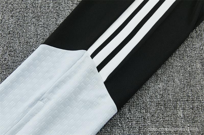 2026 Spain Black & White Half Zipper Jacket Tracksuit + Long Pants
