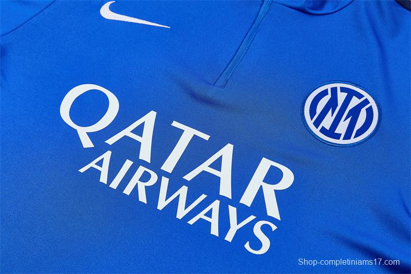 2026 Inter Milan Royal Blue Half  Zipper Jacket Tracksuit + Long Pants (Nike)