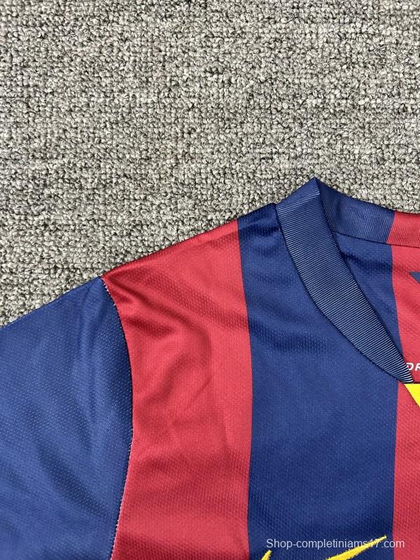 Retro Kids 14/15 Barcelona Home Long Sleeve Jersey