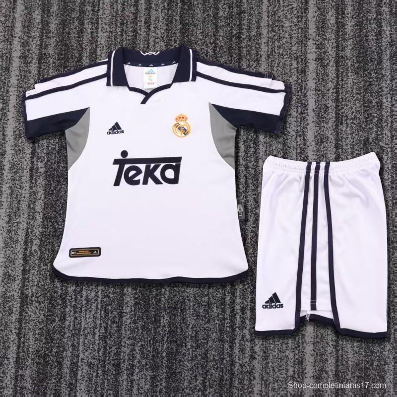 Retro Kids 00/01 Real Madrid Home Jersey