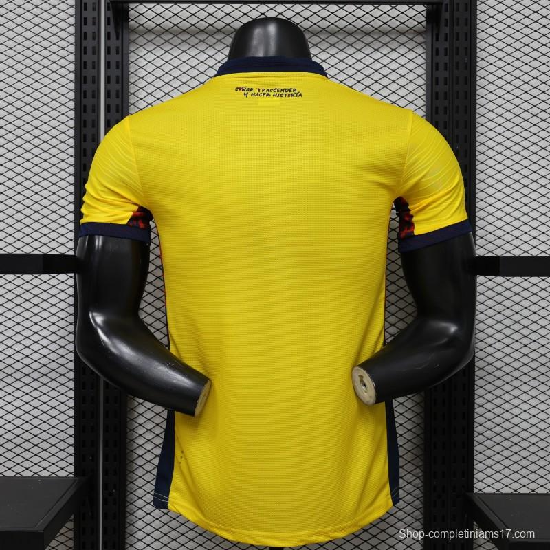Player Version 2026 Ecuador Yellow with Tonal Wave  Home Jersey